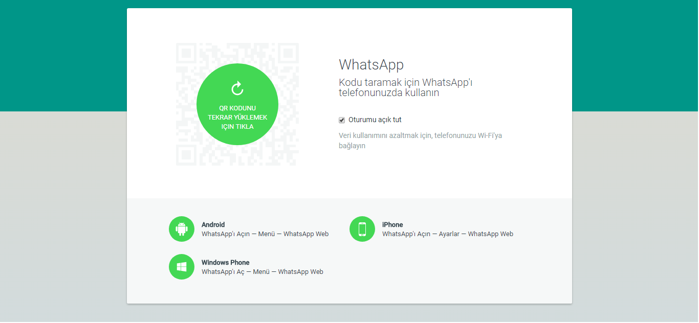 WhatsApp Web kullanımı