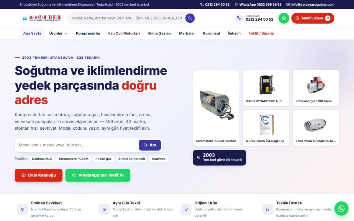 Avrasya Soğutma web sitesi