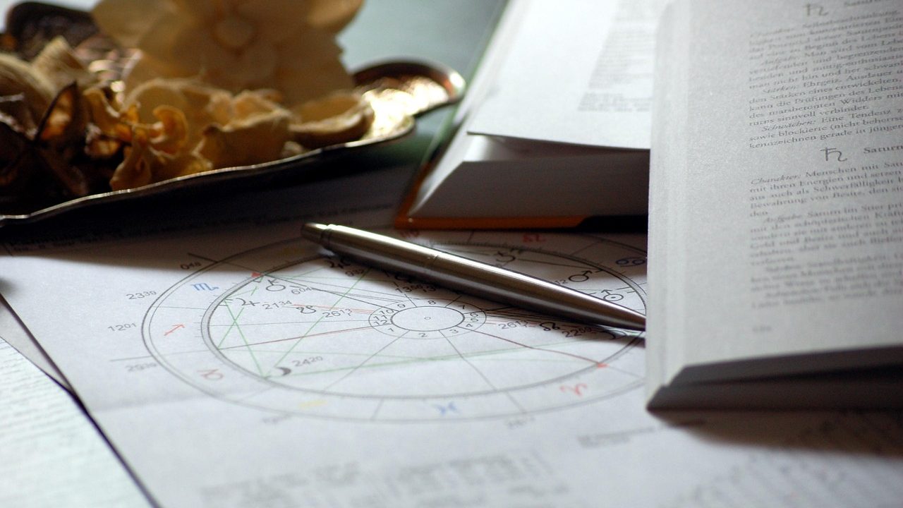 Doğum haritası hesaplama şeması ve astrolojik zodyak sembolleri